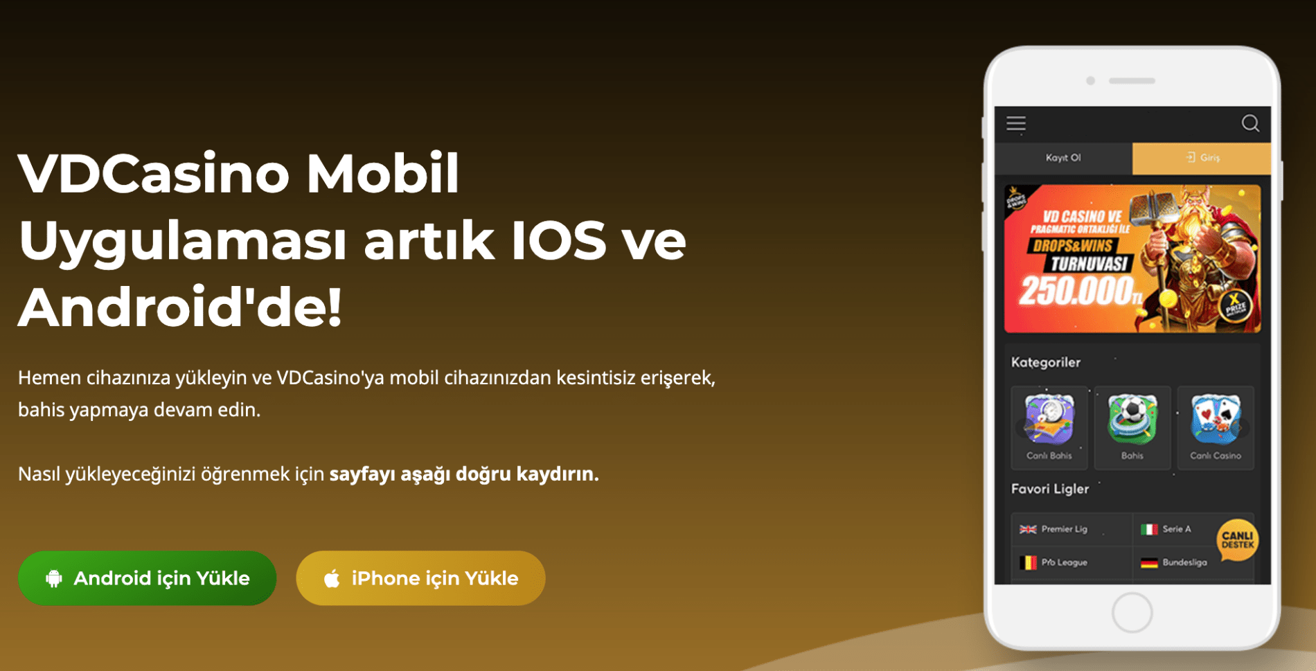VDCasino uygulamasının önizlemesi